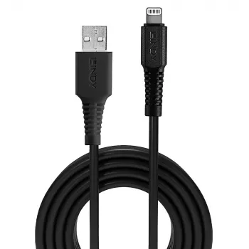 Cable USB a Lightning Lindy 0,5 m, negro