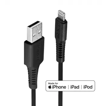 Cable USB a Lightning Lindy 3 m negro
