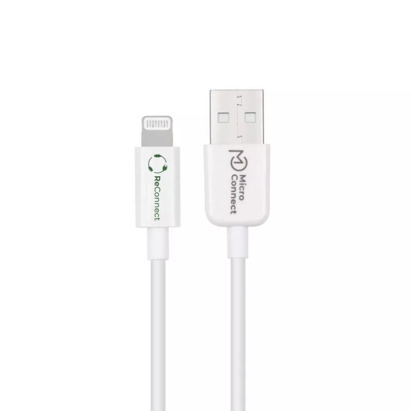 Cable Lightning MicroConnect ECO-LIGHTNING1 1 m blanco USB-A
