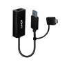 Convertidor Ethernet Gigabit Lindy USB 3.2 Gen 1 con cable USB Ethernet 5000 Mbit/s negro