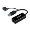Convertidor Ethernet Gigabit Lindy USB 3.2 Gen 1 con cable USB Ethernet 5000 Mbit/s negro