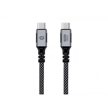 Cable USB-C a USB-C CONCEPTRONIC ETTA07B12 – USB 3.2 Gen 2x2, 1,2 m, 20 Gbps, PD 3.0 100 W (20 V/5 A), 4K60Hz, negro, E-Mark