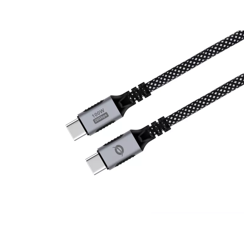 Cable USB-C a USB-C CONCEPTRONIC ETTA07B20 — USB 3.2 Gen 2x2, 2 m, 20 Gbps, PD 3.0 100W (20V 5A), 4K@60Hz, E-mark