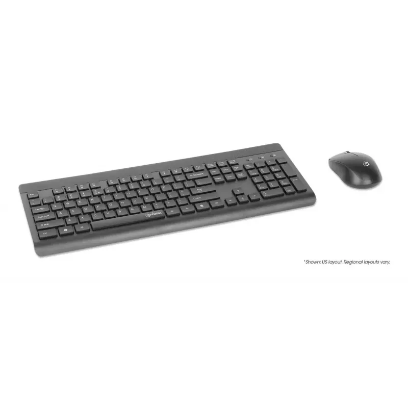 Teclado Manhattan 180771 inalámbrico QWERTY negro ratón incluido
