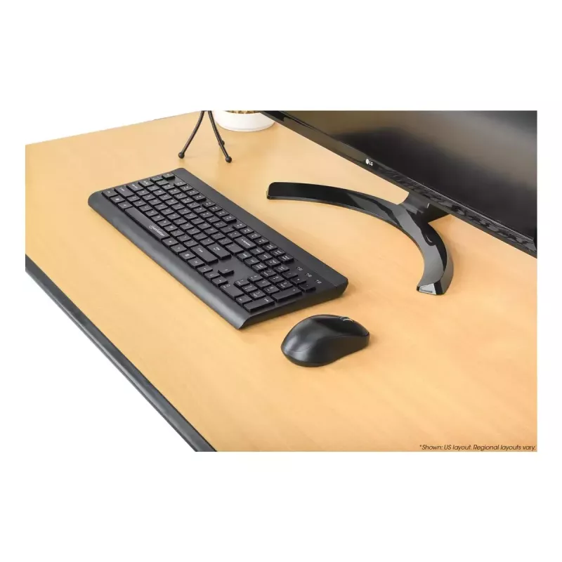 Teclado Manhattan 180771 inalámbrico QWERTY negro ratón incluido