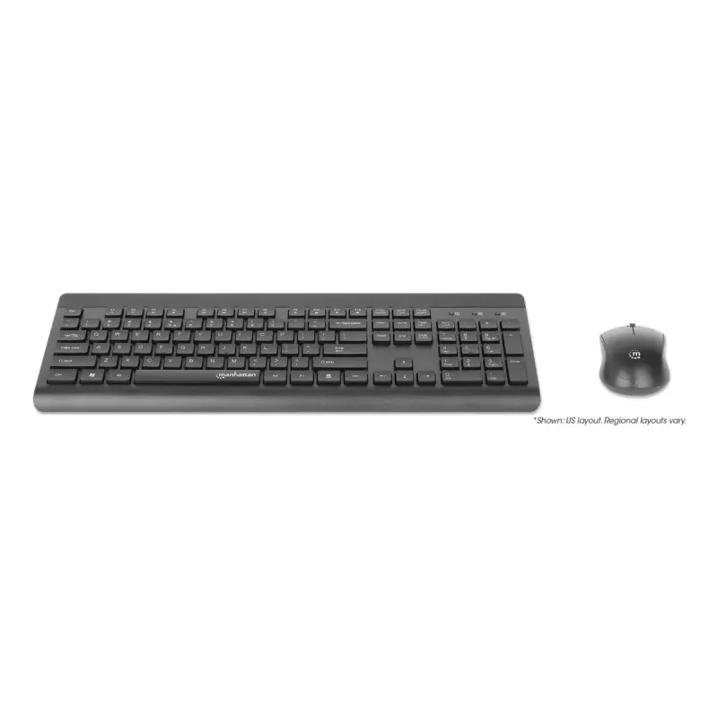 Teclado Manhattan 180771 inalámbrico QWERTY negro ratón incluido