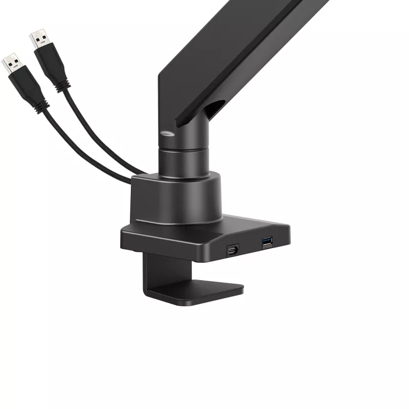 Manhattan Soporte de escritorio para 1 monitor de 17-57 pulgadas, 27 kg, con puertos USB