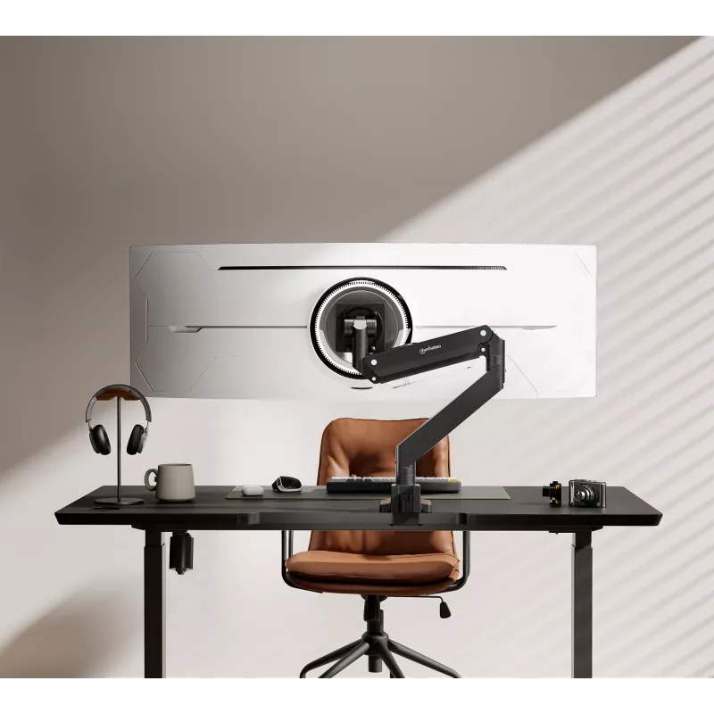 Manhattan Soporte de escritorio para 1 monitor de 17-57 pulgadas, 27 kg, con puertos USB