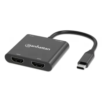 Adaptador multipuerto Manhattan 154321 USB Type-C a 2 HDMI USB-A Power Delivery 100 W