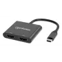 Adaptador multipuerto Manhattan 154321 USB Type-C a 2 HDMI USB-A Power Delivery 100 W
