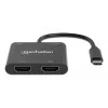 Adaptador multipuerto Manhattan 154321 USB Type-C a 2 HDMI USB-A Power Delivery 100 W