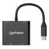 Adaptador multipuerto Manhattan 154321 USB Type-C a 2 HDMI USB-A Power Delivery 100 W