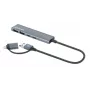 Dock/Hub combo USB-C y USB-A Manhattan 4 puertos 5 Gbps aluminio
