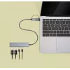 Dock/Hub combo USB-C y USB-A Manhattan 4 puertos 5 Gbps aluminio
