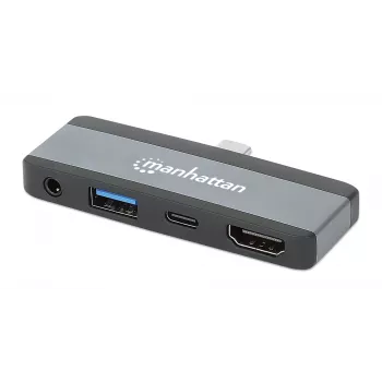 Dock de viaje USB-C Manhattan 190404 4 puertos HDMI USB-A USB-C 3,5 mm
