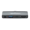 Dock de viaje USB-C Manhattan 190404 4 puertos HDMI USB-A USB-C 3,5 mm