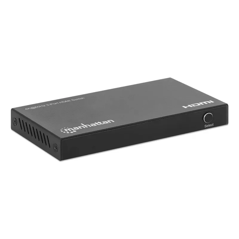Conmutador HDMI 3x1 MANHATTAN 18G automático manual mando a distancia IR negro