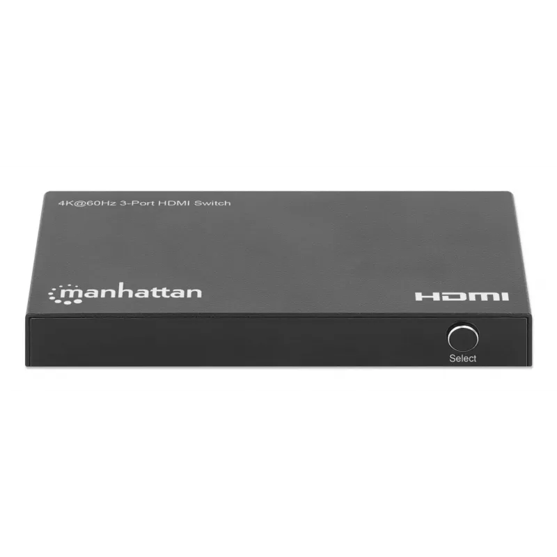 Conmutador HDMI 3x1 MANHATTAN 18G automático manual mando a distancia IR negro