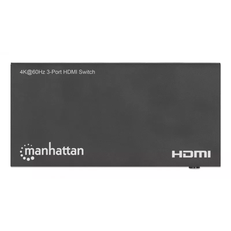 Conmutador HDMI 3x1 MANHATTAN 18G automático manual mando a distancia IR negro
