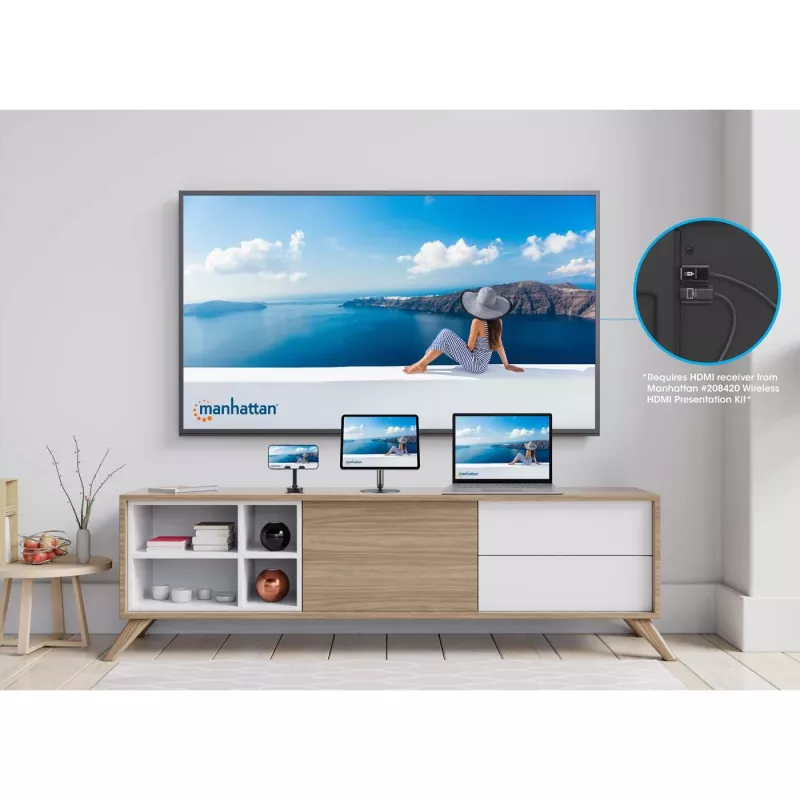 Transmisor AV Manhattan 208437 1920x1080 30m inalámbrico USB Type-C