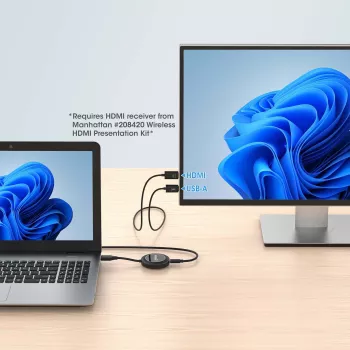 Transmisor AV Manhattan 208444 negro 1920x1080 30m inalámbrico USB-C