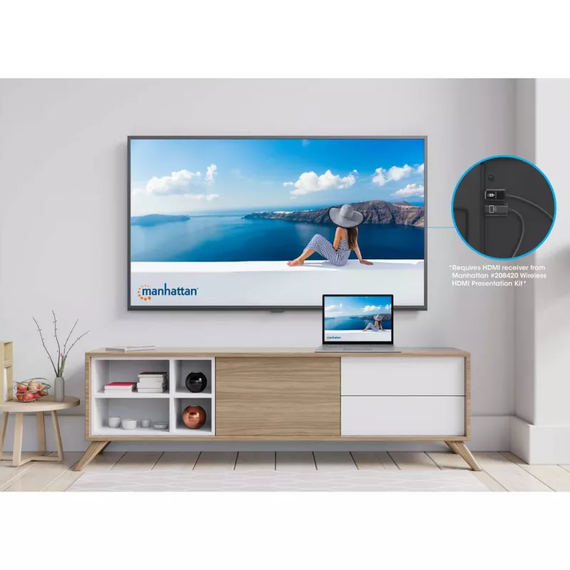 Transmisor AV Manhattan 208444 negro 1920x1080 30m inalámbrico USB-C