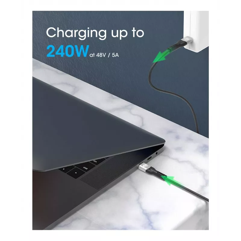 Cable USB-C macho a USB-C macho Manhattan 2m USB4 Gen 3x2 8K 60Hz