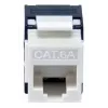Conector hembra Keystone Cat.6A no blindado sin herramientas, EQUIP 769227, RJ-45, formato plano, blanco, 8 uds.