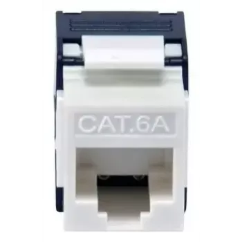 Conector hembra Keystone Cat.6A no blindado sin herramientas, EQUIP 769227, RJ-45, formato plano, blanco, 8 uds.