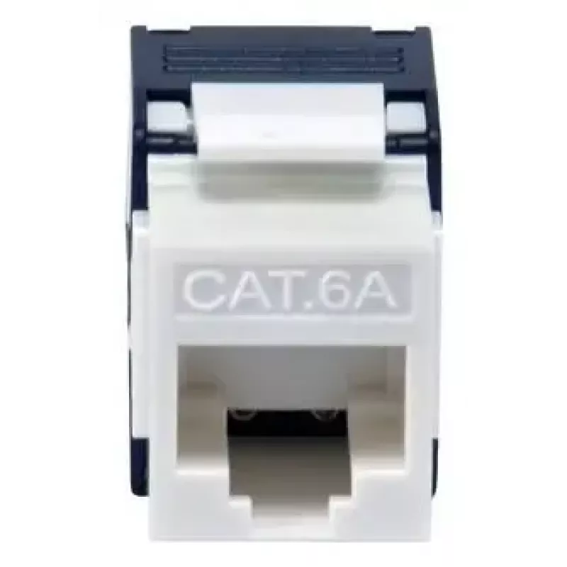 Conector hembra Keystone Cat.6A no blindado sin herramientas, EQUIP 769227, RJ-45, formato plano, blanco, 8 uds.