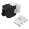 Conector hembra Keystone Cat.6A no blindado sin herramientas, EQUIP 769227, RJ-45, formato plano, blanco, 8 uds.