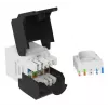 Conector hembra Keystone Cat.6A no blindado sin herramientas, EQUIP 769227, RJ-45, formato plano, blanco, 8 uds.