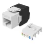 Conector hembra Keystone Cat.6A no blindado sin herramientas, EQUIP 769227, RJ-45, formato plano, blanco, 8 uds.