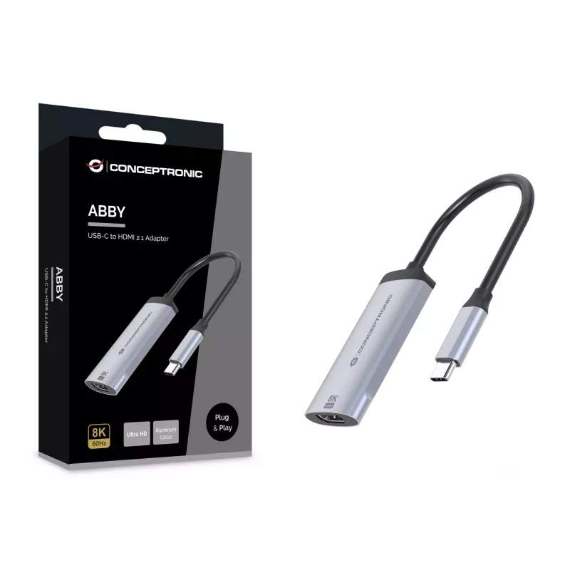 Adaptador USB-C a HDMI 2.1 Conceptronic ABBY23G, 8K60Hz