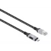 Cable USB-C a Gigabit Ethernet RJ45 Manhattan 2m negro/plata