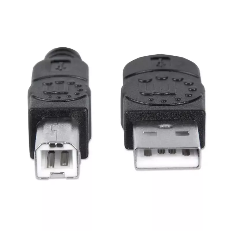 Manhattan 337779 Cable Hi-Speed USB 2.0, de USB-A a USB-B, macho a macho, 5 m, negro