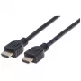 Cable HDMI 4K@60Hz con Ethernet Manhattan - certificado CL3, 1m, apto para instalación en pared, para todas las aplicaciones 4K y 1080p/HD – actualiza ahora o tenlo listo cuando lo necesites, macho a macho, negro, Ultra HD 4k x 2k, garantía de por vida, Premium High Speed