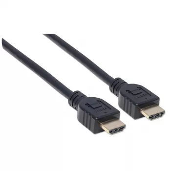 Cable HDMI 4K@60Hz con Ethernet Manhattan - certificado CL3, 1m, apto para instalación en pared, para todas las aplicaciones 4K y 1080p/HD – actualiza ahora o tenlo listo cuando lo necesites, macho a macho, negro, Ultra HD 4k x 2k, garantía de por vida, Premium High Speed