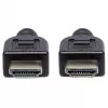 Manhattan 353922 Cable Premium High Speed HDMI con Ethernet, 4K@60Hz, CL3 para instalación en pared, macho a macho, 1 m, negro