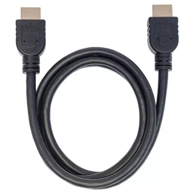 Manhattan 353922 Cable Premium High Speed HDMI con Ethernet, 4K@60Hz, CL3 para instalación en pared, macho a macho, 1 m, negro