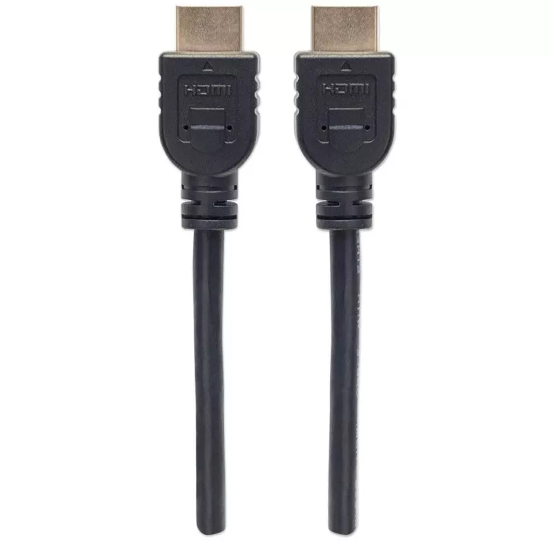 Cable HDMI 4K@60Hz con Ethernet Manhattan - clasificado CL3, 5 m, apto para instalación empotrada, para todas las aplicaciones 4K y 1080p/HD - para ampliar de inmediato o como preparación para el futuro, macho-macho, negro, Ultra HD 4K x 2K, garantía de por vida, Premium High Speed