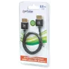 Cable HDMI con Ethernet Manhattan (Ultra Thin), 4K@60Hz (Premium High Speed), 0,5 m, macho a macho, negro, Ultra HD 4k x 2k, totalmente blindado, contactos dorados, garantía de por vida