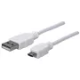 Cable USB-A a Micro-USB Manhattan, 1m, macho a macho, blanco, 480 Mbit/s (USB 2.0), Hi-Speed USB, garantía de por vida, equivalente a USBPAUB1MW.