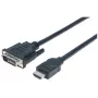 Cable HDMI a DVI-D 24+1 Manhattan, 3m, macho a macho, negro, Dual Link, compatible con DVD-D, garantía de por vida, equivalente a HDDVIMM3M
