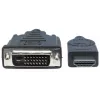 Cable HDMI a DVI-D 24+1 Manhattan, 3m, macho a macho, negro, Dual Link, compatible con DVD-D, garantía de por vida, equivalente a HDDVIMM3M