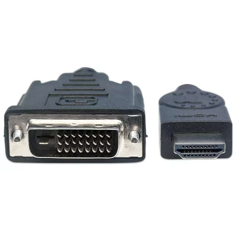 Cable HDMI a DVI-D 24+1 Manhattan, 3m, macho a macho, negro, Dual Link, compatible con DVD-D, garantía de por vida, equivalente a HDDVIMM3M