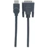 Cable HDMI a DVI-D 24+1 Manhattan, 3m, macho a macho, negro, Dual Link, compatible con DVD-D, garantía de por vida, equivalente a HDDVIMM3M