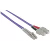Intellinet 751049 Cable de conexión de fibra óptica, LC multimodo (M) a SC multimodo (M), OM4, 50/125 µm, 1 m, libre de halógenos, violeta