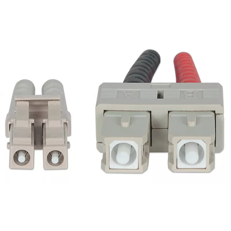 Intellinet 751049 Cable de conexión de fibra óptica, LC multimodo (M) a SC multimodo (M), OM4, 50/125 µm, 1 m, libre de halógenos, violeta