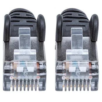 Cable de red patch INTELLINET, Cat6, 5 m, Negro, Cobre, S/FTP, LSOH/LSZH, PVC, RJ45, contactos bañados en oro, funda antiacodamiento, garantía de por vida